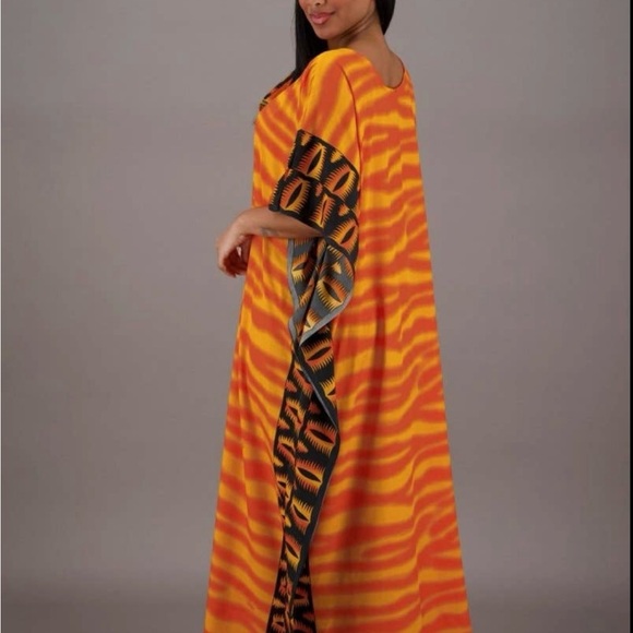 Orange zebra print kaftan - Picture 3 of 3